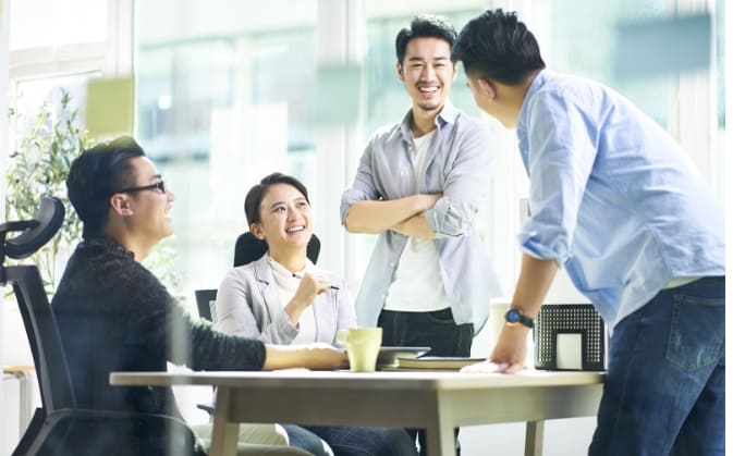 Group Discussing in an Office